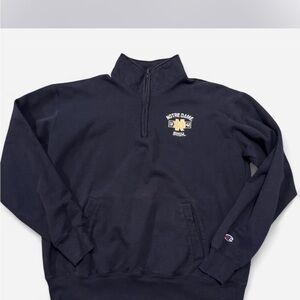 Champion Men's Navy Notre Dame Zip-Up Sweater